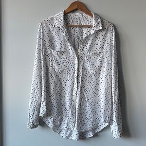 Bella Dahl white polka dot button-down shirt